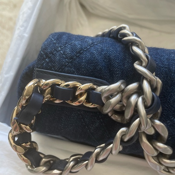 Chanel 19 Flap bag Denim Dark blue - Picture 12 of 15